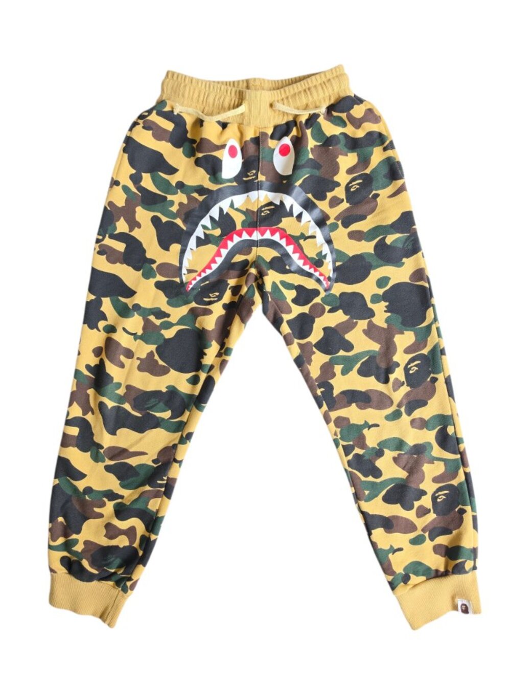 BAPE 1st Camo Shark Sweatpants Yellow Camouflage Men's Pants Size M (Small US)